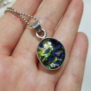 Sterling SILVER Heavy Art Earth Pendant Boho